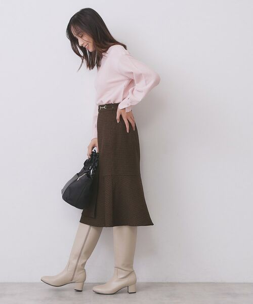 index / インデックス スカート | カルゼツイードアシメフレアスカート【洗濯機OK/防シワ/イージーアイロン/抗ピル】 | 詳細11