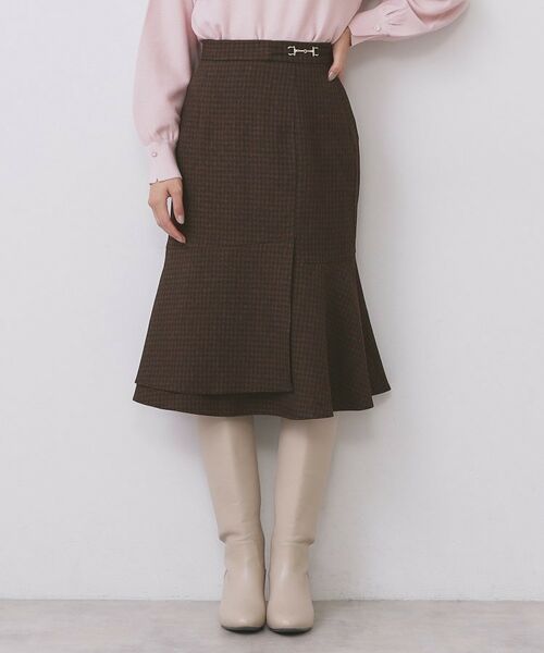 index / インデックス スカート | カルゼツイードアシメフレアスカート【洗濯機OK/防シワ/イージーアイロン/抗ピル】 | 詳細13