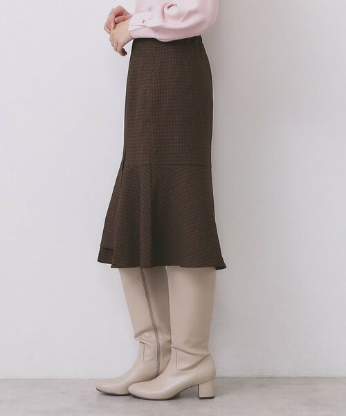index / インデックス スカート | カルゼツイードアシメフレアスカート【洗濯機OK/防シワ/イージーアイロン/抗ピル】 | 詳細14