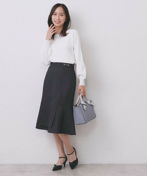 index / インデックス スカート | カルゼツイードアシメフレアスカート【洗濯機OK/防シワ/イージーアイロン/抗ピル】 | 詳細7