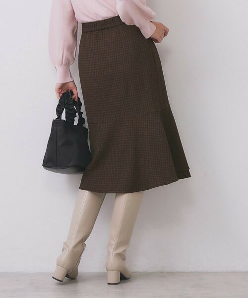 index / インデックス スカート | カルゼツイードアシメフレアスカート【洗濯機OK/防シワ/イージーアイロン/抗ピル】 | 詳細9