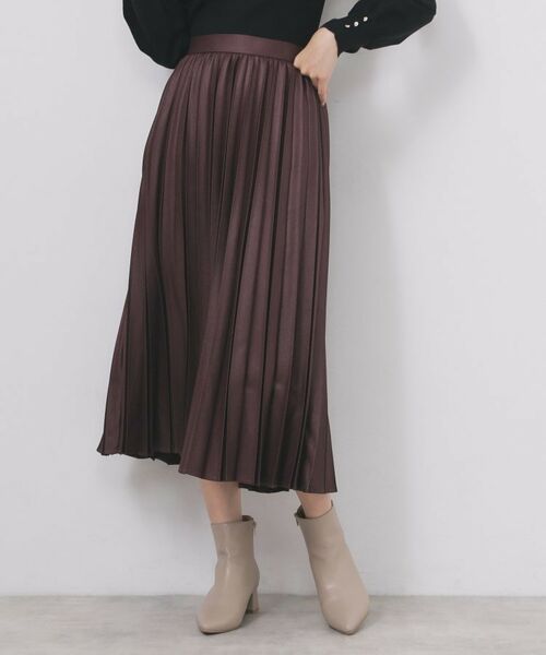 index / インデックス スカート | プリーツスカート【洗濯機OK】(ボルドー(064))
