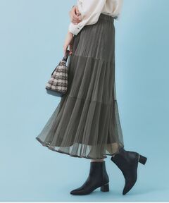 index / インデックス スカート | リバーシブルチュールティアードフレアスカート【洗濯機OK】