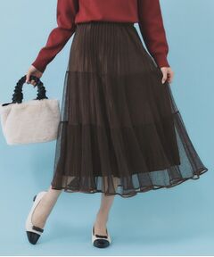 index / インデックス スカート | リバーシブルチュールティアードフレアスカート【洗濯機OK】