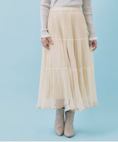 index / インデックス スカート | リバーシブルチュールティアードフレアスカート【洗濯機OK】