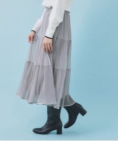 index / インデックス スカート | リバーシブルチュールティアードフレアスカート【洗濯機OK】