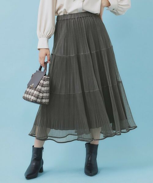 index / インデックス スカート | リバーシブルチュールティアードフレアスカート【洗濯機OK】 | 詳細1