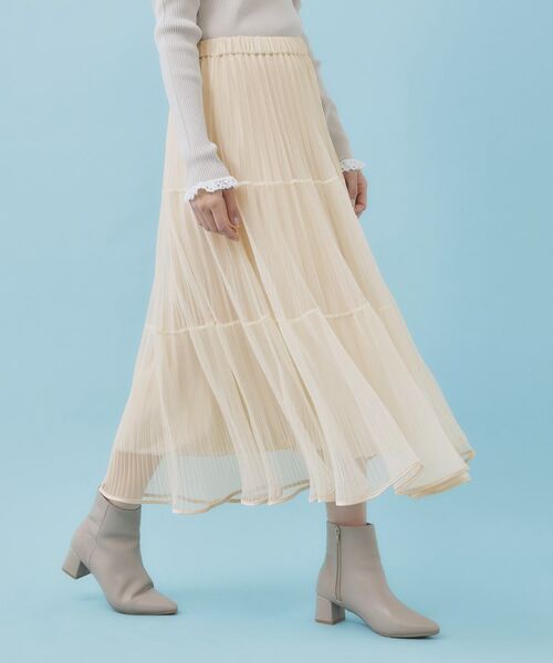 index / インデックス スカート | リバーシブルチュールティアードフレアスカート【洗濯機OK】 | 詳細17