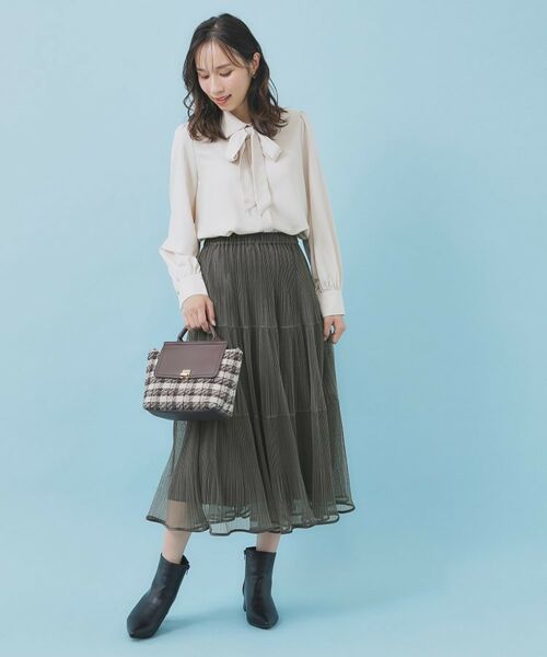 index / インデックス スカート | リバーシブルチュールティアードフレアスカート【洗濯機OK】 | 詳細2