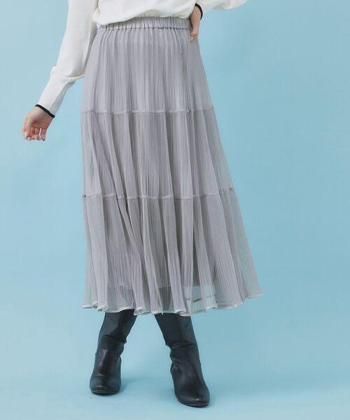 index / インデックス スカート | リバーシブルチュールティアードフレアスカート【洗濯機OK】 | 詳細25