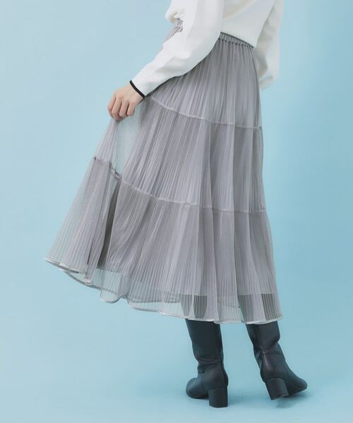 index / インデックス スカート | リバーシブルチュールティアードフレアスカート【洗濯機OK】 | 詳細26