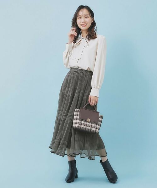 index / インデックス スカート | リバーシブルチュールティアードフレアスカート【洗濯機OK】 | 詳細3