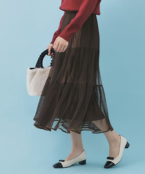 index / インデックス スカート | リバーシブルチュールティアードフレアスカート【洗濯機OK】 | 詳細9