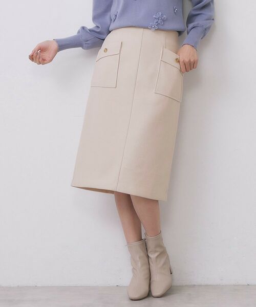 index / インデックス ミニ・ひざ丈スカート | ポケットタイトスカート【洗濯機OK/イージーケア/防シワ】 | 詳細1