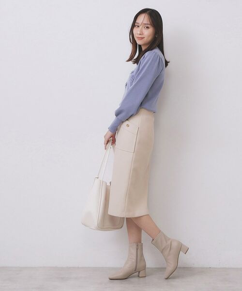 index / インデックス ミニ・ひざ丈スカート | ポケットタイトスカート【洗濯機OK/イージーケア/防シワ】 | 詳細3