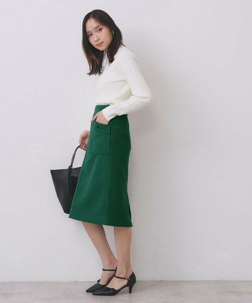 index / インデックス ミニ・ひざ丈スカート | ポケットタイトスカート【洗濯機OK/イージーケア/防シワ】 | 詳細7