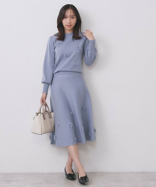 index / インデックス スカート | フラワーモチーフニットフレアスカート【洗える】 | 詳細16