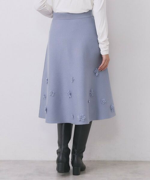index / インデックス スカート | フラワーモチーフニットフレアスカート【洗える】 | 詳細20