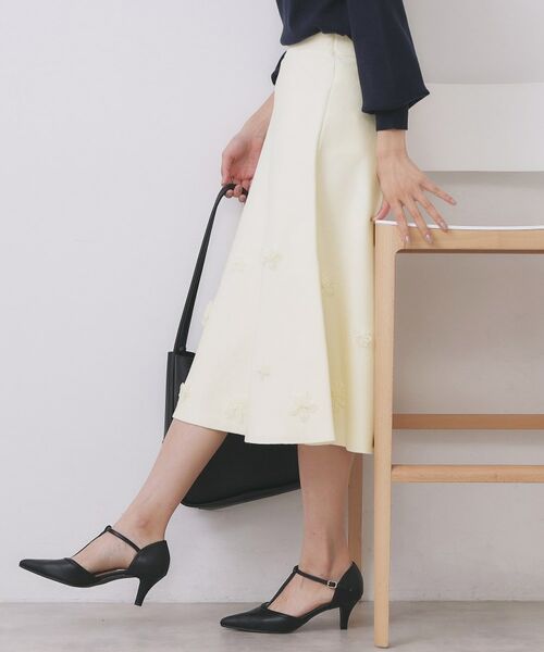 index / インデックス スカート | フラワーモチーフニットフレアスカート【洗える】 | 詳細6