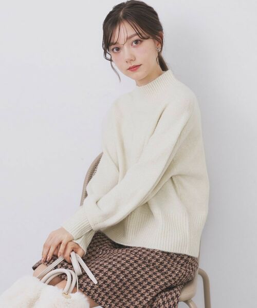 index / インデックス ニット・セーター | 選べる2丈 ハイネックカラーミックスラメニット【洗濯機OK】(アイボリー(004))