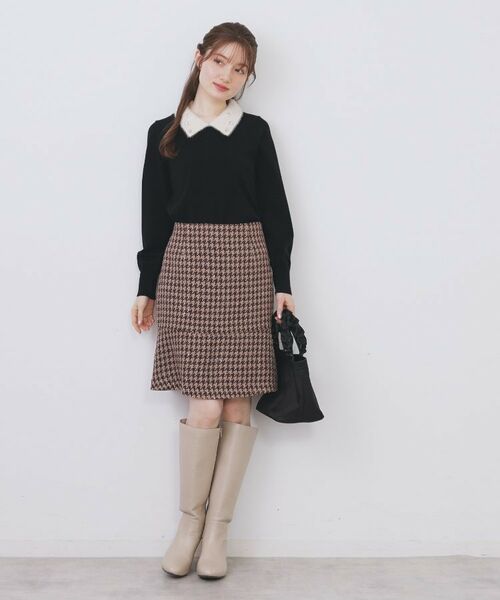 index / インデックス ニット・セーター | ダブルビジューフェザー衿付きニット【洗濯機OK】 | 詳細10