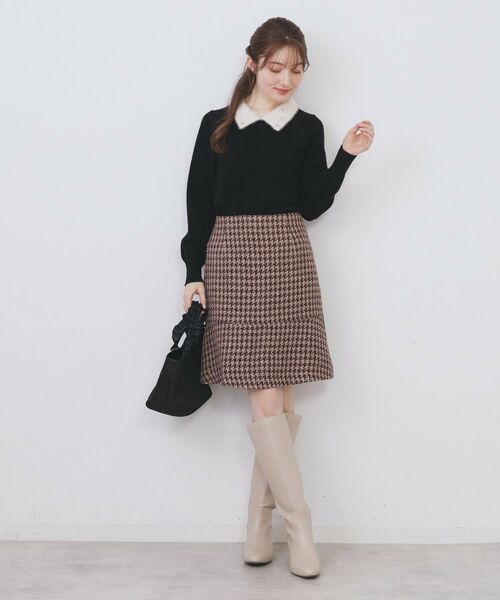 index / インデックス ニット・セーター | ダブルビジューフェザー衿付きニット【洗濯機OK】 | 詳細11