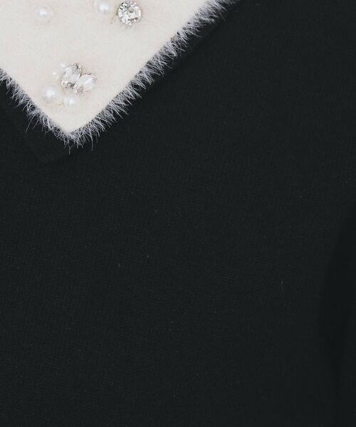 index / インデックス ニット・セーター | ダブルビジューフェザー衿付きニット【洗濯機OK】 | 詳細12