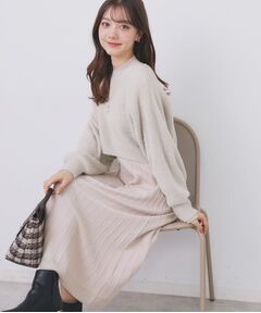 index / インデックス セットアップ | ラメフェザープルオーバーセット ニットワンピース【洗濯機OK】《XS～LL》