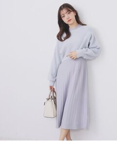 index / インデックス セットアップ | ラメフェザープルオーバーセット ニットワンピース【洗濯機OK】《XS～LL》