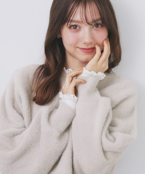 index / インデックス セットアップ | ラメフェザープルオーバーセット ニットワンピース【洗濯機OK】《XS~LL》 | 詳細12