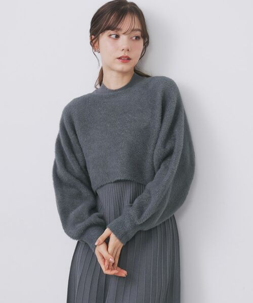 index / インデックス セットアップ | ラメフェザープルオーバーセット ニットワンピース【洗濯機OK】《XS~LL》 | 詳細15