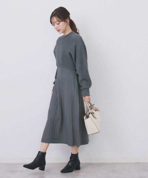 index / インデックス セットアップ | ラメフェザープルオーバーセット ニットワンピース【洗濯機OK】《XS~LL》 | 詳細16