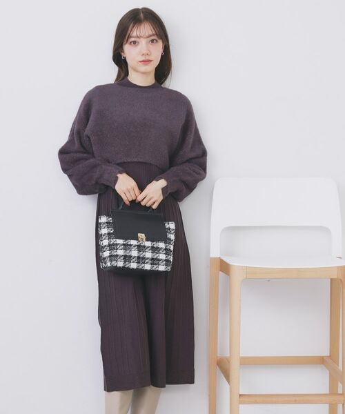 index / インデックス セットアップ | ラメフェザープルオーバーセット ニットワンピース【洗濯機OK】《XS~LL》 | 詳細2