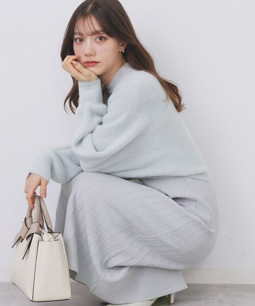 index / インデックス セットアップ | ラメフェザープルオーバーセット ニットワンピース【洗濯機OK】《XS~LL》 | 詳細22