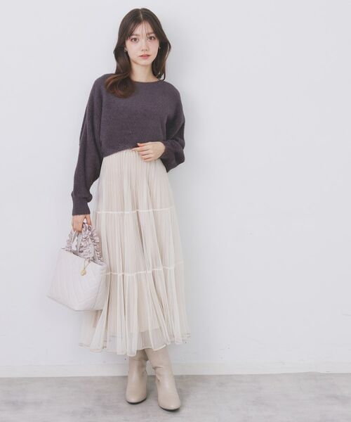 index / インデックス セットアップ | ラメフェザープルオーバーセット ニットワンピース【洗濯機OK】《XS~LL》 | 詳細5