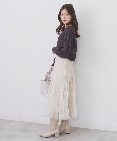 index / インデックス セットアップ | ラメフェザープルオーバーセット ニットワンピース【洗濯機OK】《XS~LL》 | 詳細6