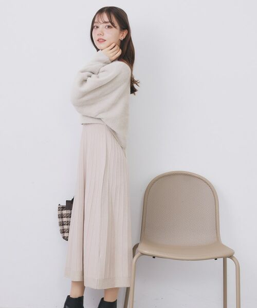 index / インデックス セットアップ | ラメフェザープルオーバーセット ニットワンピース【洗濯機OK】《XS~LL》 | 詳細8