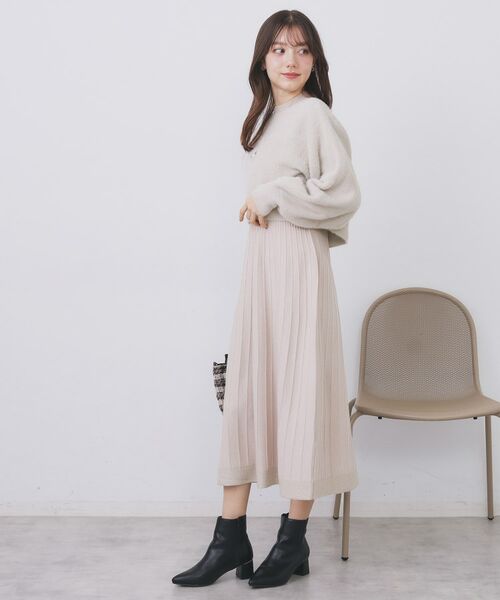 index / インデックス セットアップ | ラメフェザープルオーバーセット ニットワンピース【洗濯機OK】《XS~LL》 | 詳細9