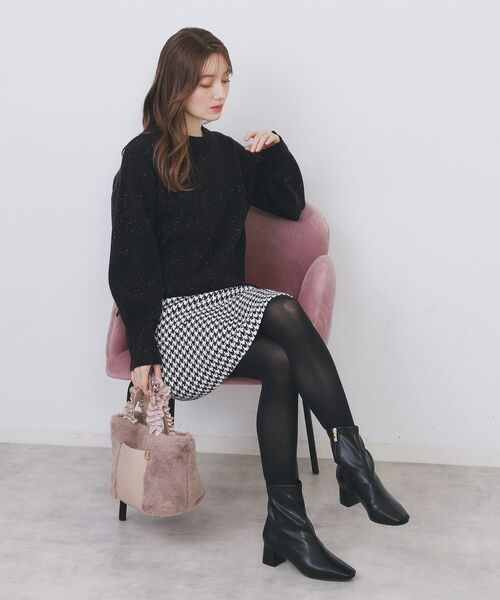 index / インデックス ニット・セーター | モックネックボクシーラメニット【洗濯機OK】《7col》 | 詳細11