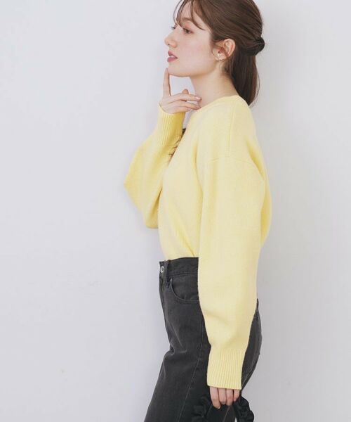 index / インデックス ニット・セーター | モックネックボクシーラメニット【洗濯機OK】《7col》 | 詳細13