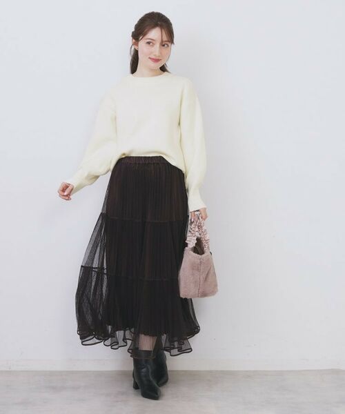 index / インデックス ニット・セーター | モックネックボクシーラメニット【洗濯機OK】《7col》 | 詳細2