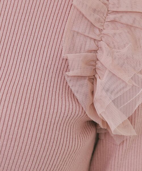 index / インデックス ニット・セーター | ショルダーチュールフリルハイネックニット【洗濯機OK/抗ピル】 | 詳細12