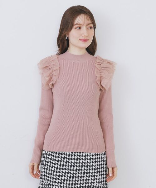 index / インデックス ニット・セーター | ショルダーチュールフリルハイネックニット【洗濯機OK/抗ピル】 | 詳細13