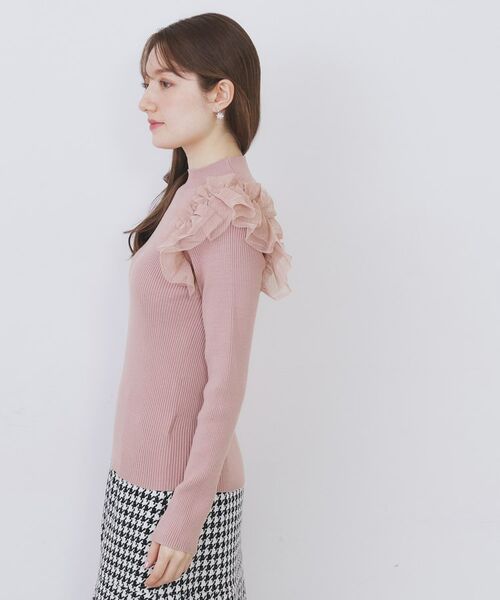 index / インデックス ニット・セーター | ショルダーチュールフリルハイネックニット【洗濯機OK/抗ピル】 | 詳細14