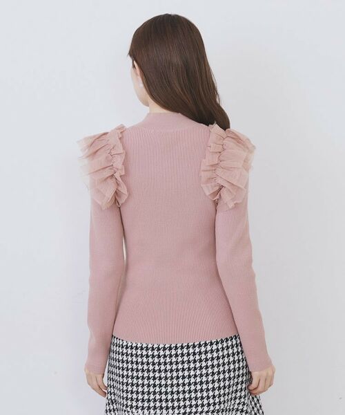 index / インデックス ニット・セーター | ショルダーチュールフリルハイネックニット【洗濯機OK/抗ピル】 | 詳細15