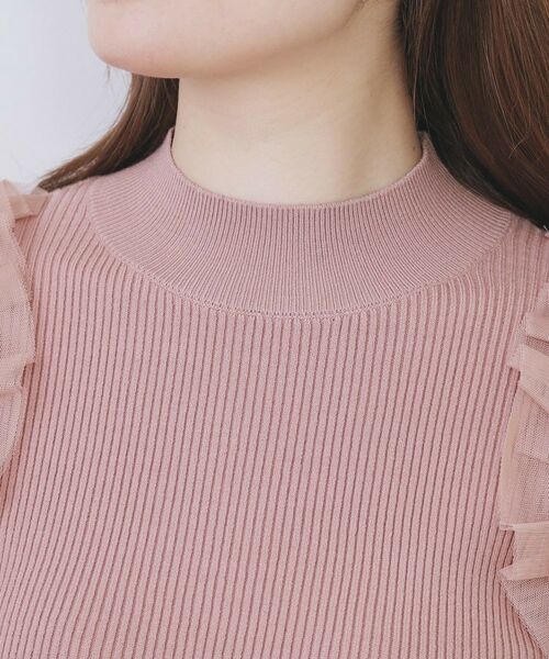 index / インデックス ニット・セーター | ショルダーチュールフリルハイネックニット【洗濯機OK/抗ピル】 | 詳細16