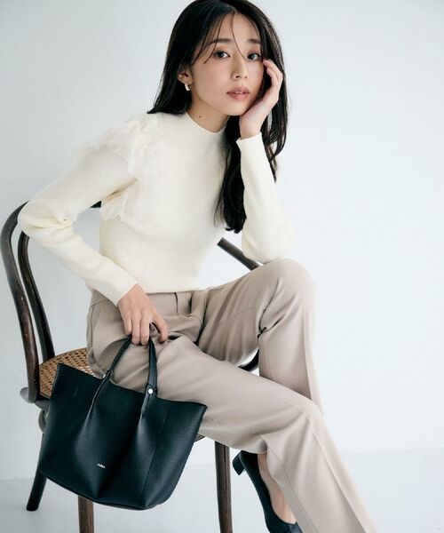 index / インデックス ニット・セーター | ショルダーチュールフリルハイネックニット【洗濯機OK/抗ピル】 | 詳細19