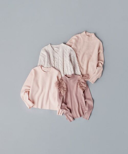 index / インデックス ニット・セーター | ショルダーチュールフリルハイネックニット【洗濯機OK/抗ピル】 | 詳細24