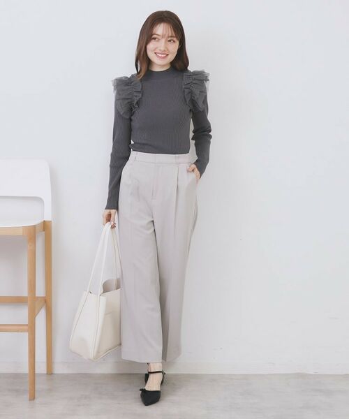 index / インデックス ニット・セーター | ショルダーチュールフリルハイネックニット【洗濯機OK/抗ピル】 | 詳細6