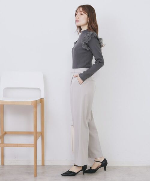 index / インデックス ニット・セーター | ショルダーチュールフリルハイネックニット【洗濯機OK/抗ピル】 | 詳細7